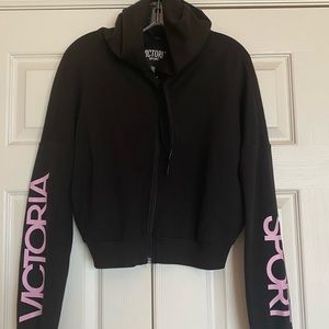 Victoria Secret Sport crop jacket logo arm embellishment